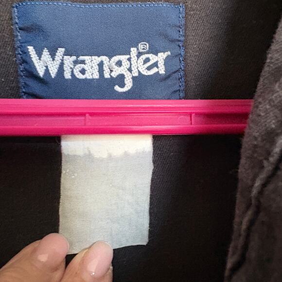 Vintage Wrangler Pearl Snap Black Denim Button Down Shirt M Westerncore S06000 - Picture 4 of 6